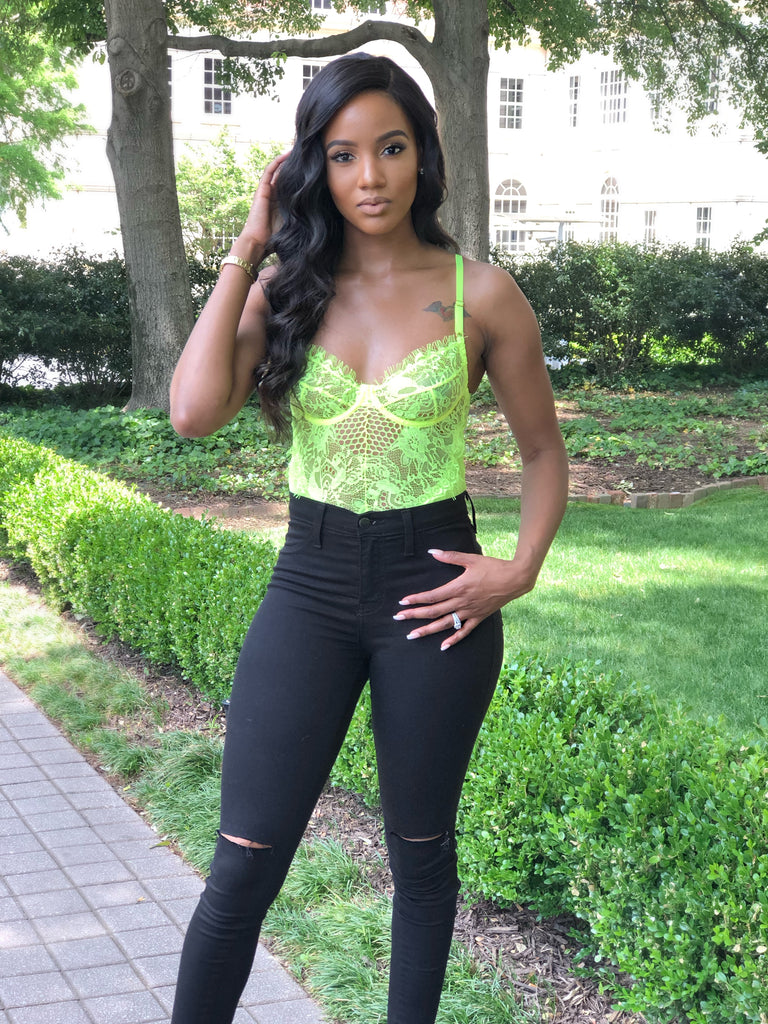 Lidia Lace Bodysuit Lime
