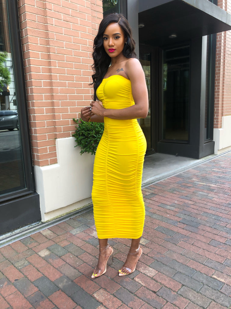 Canary Curves Ruched Dress