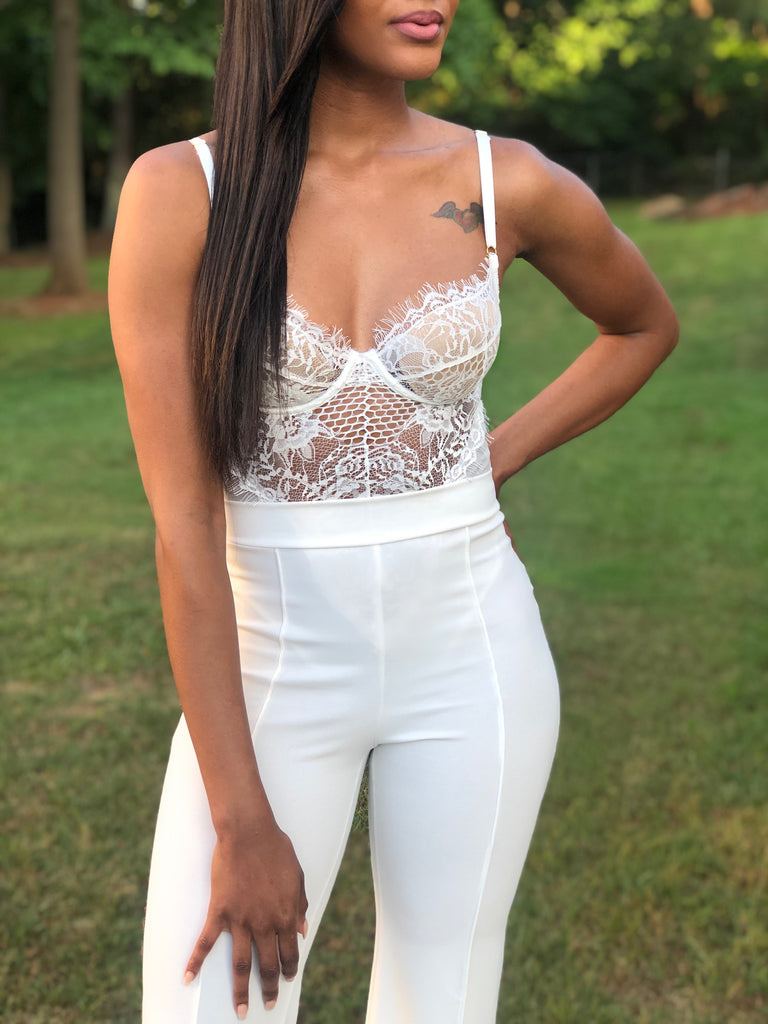 Lidia Lace Bodysuit White