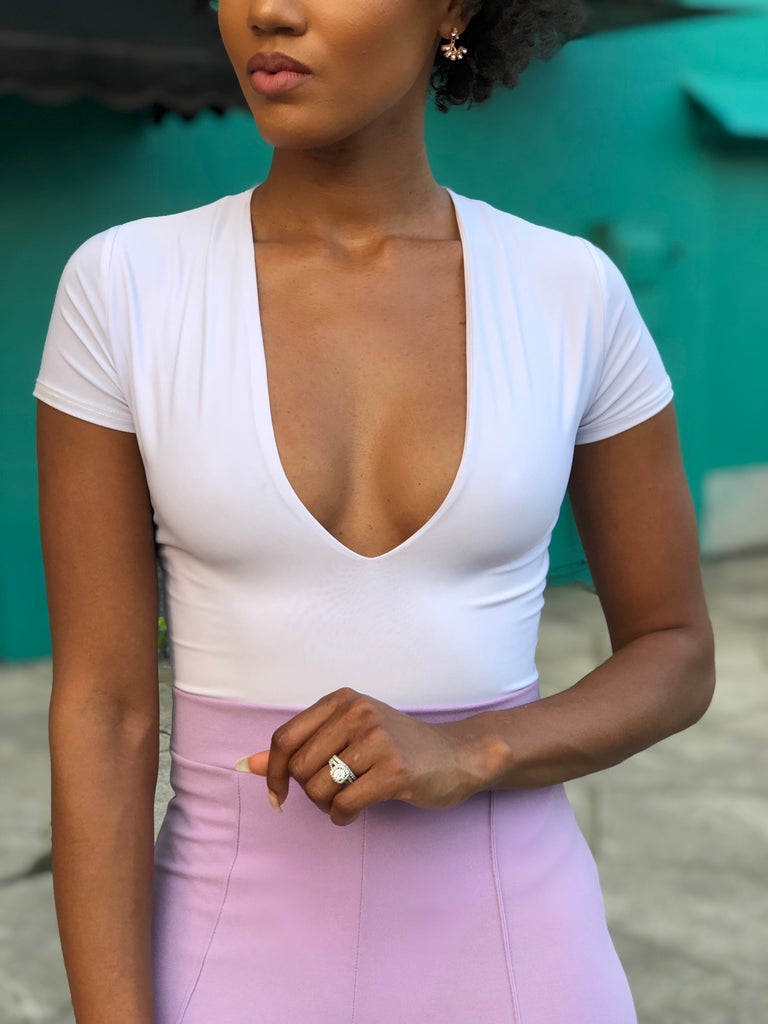 Tina Snow V-Neck Bodysuit
